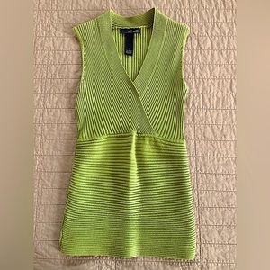 2/$10 - Willi Smith - Green ribbed crossed front dressy tank top - Size Small